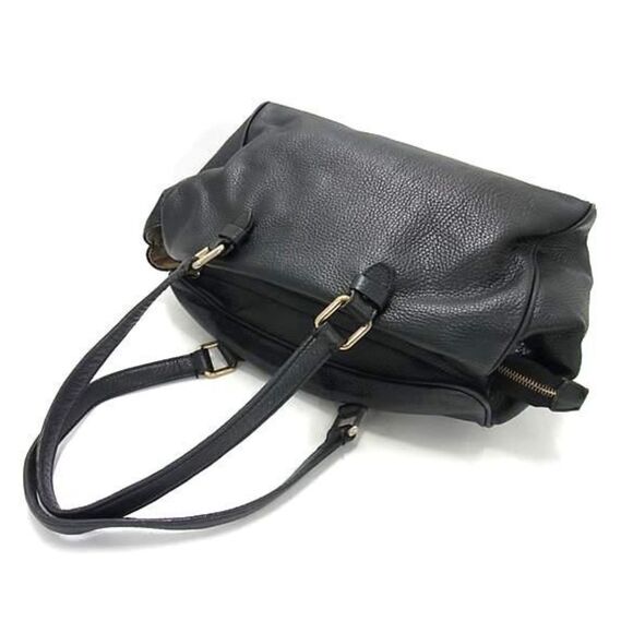 Versace (Authentic) Large Black Pelle Leather & Gold Medusa Shoulder Bag, VGUC - Picture 2 of 11